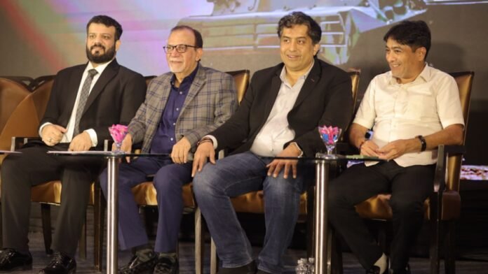 Promoters and directors addressing investors at the Munish Forge Limited IPO Meet in Surat.