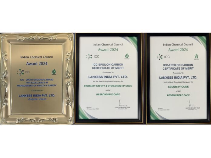 LANXESS India recognized with three prestigious honors by the Indian Chemical Council - PNN Digital