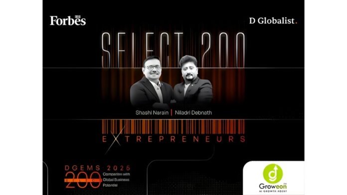 Groweon Named one of India’s First AI-Powered CRM, Earns Spot in Forbes India DGEMS 2025 ‘Select 200’ for Global Business Potential