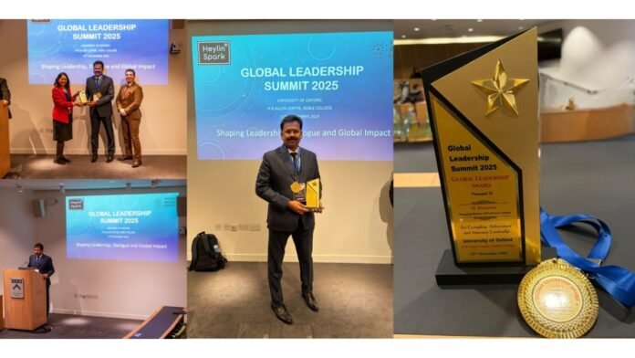 AVP Infracon Limited CMD & CEO Mr. D. Prasanna Honoured at the Global Leadership Awards 2025, University of Oxford