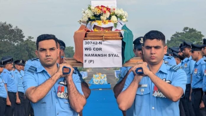 Tejas crash: Wing Commander Namansh Syal laid to rest in Himachal with full state honours