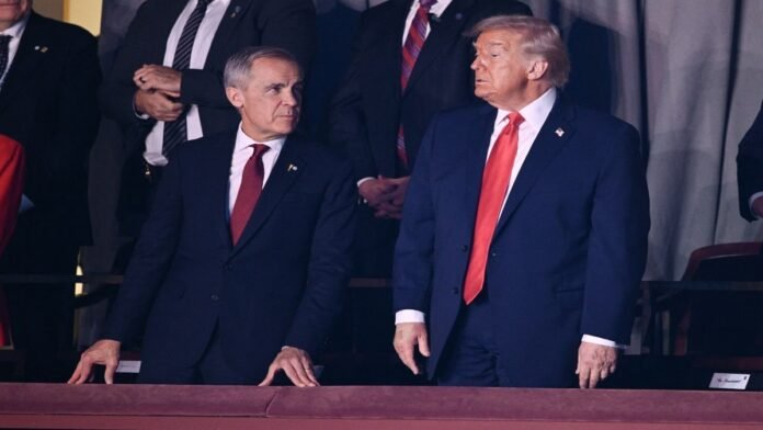 Trump talks North American free trade deal with leaders of Canada & Mexico at World Cup draw