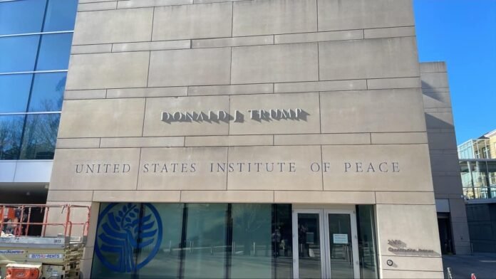 'President of peace': Trump's name added to Institute of Peace signage