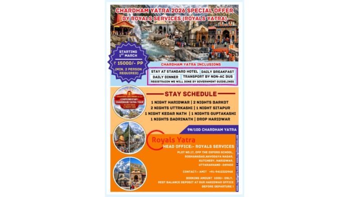 Royals Services (Royals Yatra) Announces Char Dham Yatra 2026 Packages with Complimentary Pilgrimage Giveaway