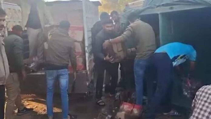 Watch: What happens when liquor flows by accident in dry Gujarat