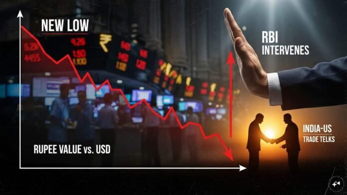 Rupee hits new low amid delayed India-US trade talks, RBI intervenes to avoid steeper fall