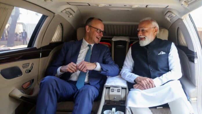 PM Modi car-pools  with Germany's Merz in Ahmedabad ahead of talks