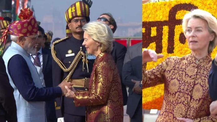 Decoding Ursula von der Leyen’s Achkan-inspired jacket at India’s Republic Day celebrations