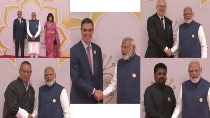 PM Modi welcomes world leaders at Bharat Mandapam for India AI Impact Summit