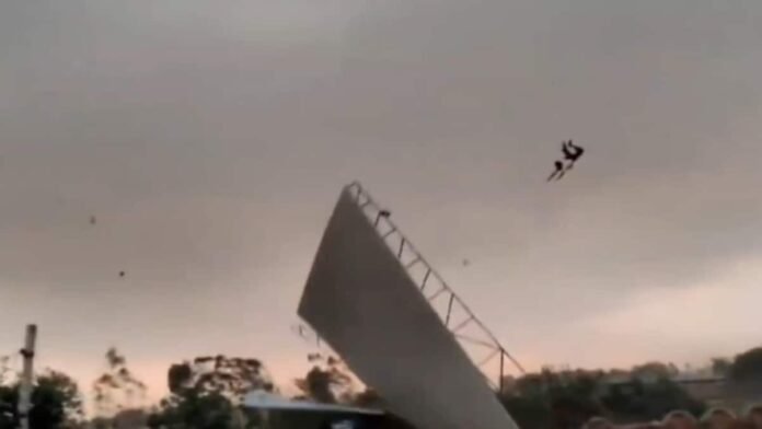 WATCH: Man lifted 50 feet into air as storm tears through UP's Bareilly