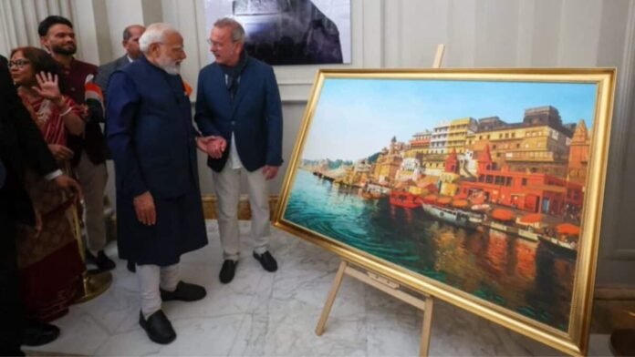 PM Modi gets a slice of Kashi in Rome as Italian artist gifts Varanasi-inspired painting